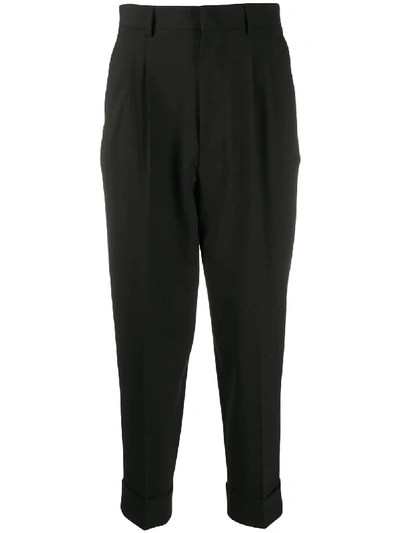 Ami Alexandre Mattiussi Ami Cropped Tapered Pants In Black