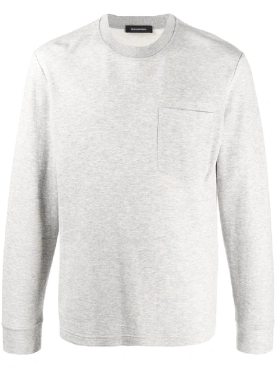 Ermenegildo Zegna Chest Pocket Crew-neck Sweatshirt In Grey