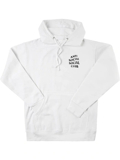 Anti Social Social Club Logo Print Hoodie In White