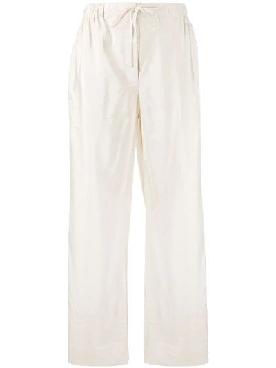Soulland Dressing Gownrta Drawstring Straight-leg Trousers In Neutrals