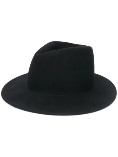 Ann Demeulemeester Narrow Brim Wool Hat In Black
