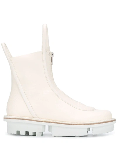 Trippen Panelled Rain Boots In White