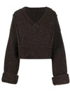 JACQUEMUS V-NECK CHUNKY KNIT JUMPER