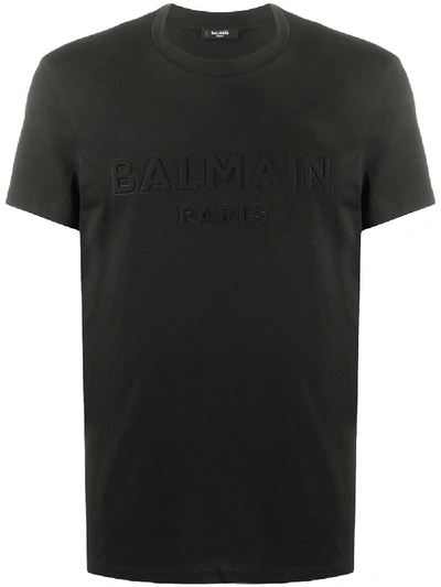 Balmain Stitched Logo T-shirt In Black
