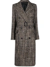 TAGLIATORE HOUNDSTOOTH BELTED COAT