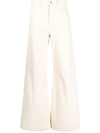 Attico Hoch Sitzende Schlagjeans In White