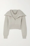 Jacquemus Risoul Layered Ribbed Merino Wool Sweater In Light Gray