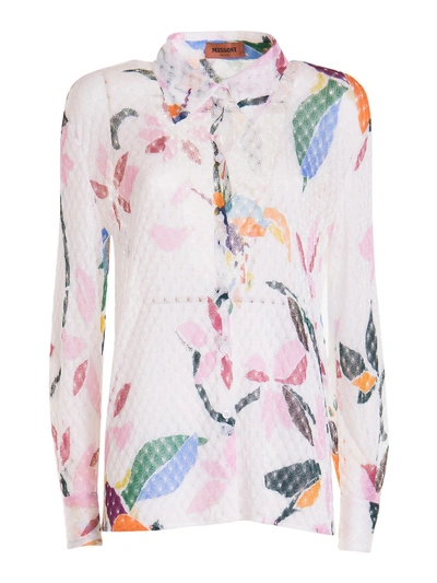 Missoni Floral Printed Shirt In White In Multi