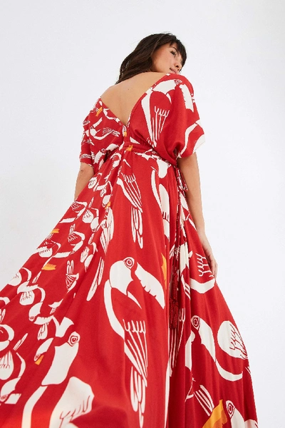 knee length dresses for ladies Black And White Embroidered Toucan Euroflax™ Premium Linen Sleeveless Maxi  Dress