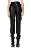 ALICE AND OLIVIA IVETTE CROP BOW LEATHER PANTS,CC007J14108