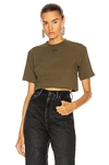 OFF-WHITE Rib Cropped Casual Tee,OFFF-WS107