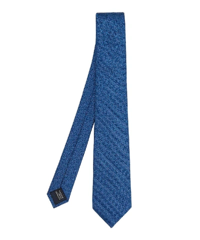 Lanvin Abstract Melange Silk Tie In Navy