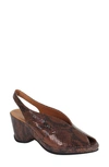 L'amour Des Pieds Odetta Slingback Wedge In Br0wn Snake Print Leather