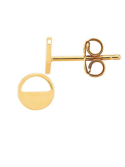 Saks Fifth Avenue 14k Yellow Gold Polished Flat Circle Stud Earrings