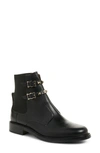 Valentino Black Cross Rockstud Strap Ankle Boots