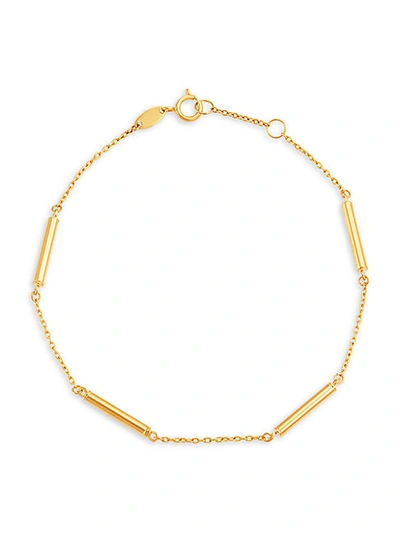 Saks Fifth Avenue 14k Yellow Gold Tin Cup Bar Cable Chain Bracelet