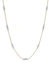 Nephora 14k Two-tone Gold & Diamond Cluster Station Necklace