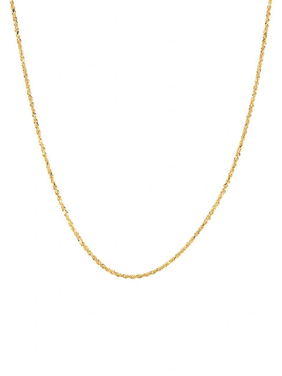 Saks Fifth Avenue 14k Yellow Gold Solid Glitter Rope Chain Necklace