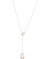 LUCKY BRAND TWO-TONE TEARDROP 28" LARIAT NECKLACE