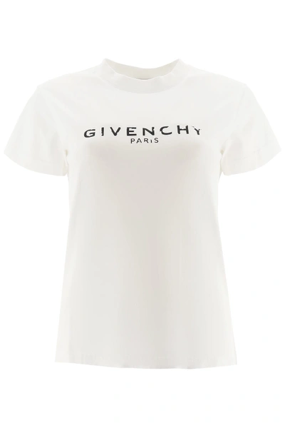 Givenchy T-shirt With Vintage Logo In White,black