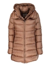 Moncler Ange Detachable Double-layer Down Coat In Cammello