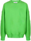 Ambush Logo Embroidered Cotton Sweatshirt In Green