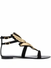 GIUSEPPE ZANOTTI GIUSEPPE ZANOTTI DESIGN WOMEN'S BLACK LEATHER SANDALS,E000126001 36