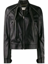 SAINT LAURENT SAINT LAURENT WOMEN'S BLACK LEATHER OUTERWEAR JACKET,589328YC2UE1000 38