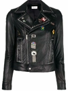 SAINT LAURENT SAINT LAURENT WOMEN'S BLACK LEATHER OUTERWEAR JACKET,530735YC2PO1087 38