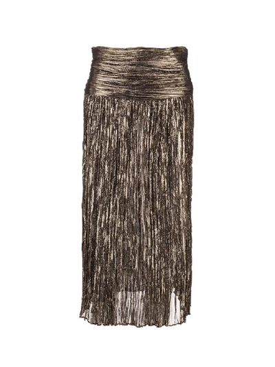Saint Laurent Women's 615548y019q1055 Bronze Silk Skirt
