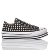 CONVERSE CONVERSE WOMEN'S BLACK FABRIC SNEAKERS,OXTAYLORBLACK182 35