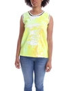 ZOE ZOE WOMEN'S YELLOW COTTON TANK TOP,1273Z20835 M