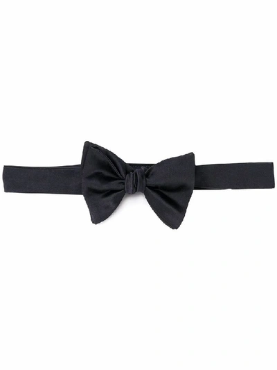 Brunello Cucinelli Satin Bow Tie In Denim