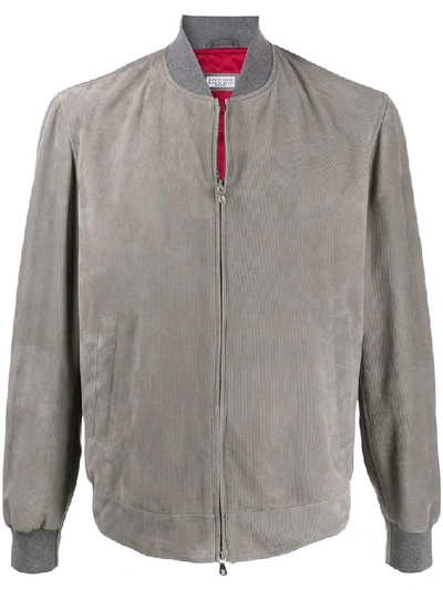 Brunello Cucinelli Men's Mpcpy1621grigio Grey Leather Outerwear Jacket