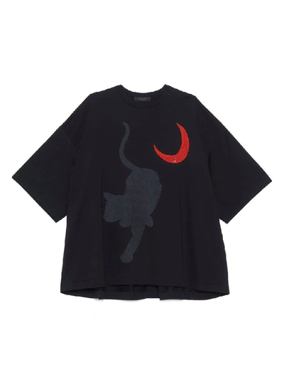 Undercover Gatto E Luna T-shirt In Black