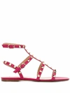 VALENTINO GARAVANI VALENTINO WOMEN'S PINK LEATHER SANDALS,TW2S0A05VOD16L 36.5