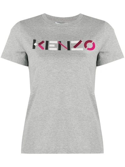 Kenzo Logo T-shirt In Pearl Grey