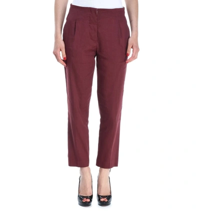 Tela Women's Burgundy Cotton Pants