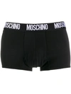 Moschino Logo Print Boxers In Black