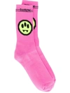Barrow Mono Logo Cotton Blend Socks In Pink