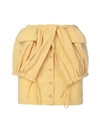 Jacquemus Cueillette Courte Layered Gathered Poplin Mini Skirt In Yellow