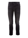 Pence Frayed Hem Dark Wash Jeans 18cm In Black