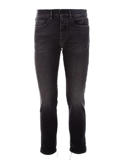 Pence Rico S' Raw Cut Black Jeans In Denim