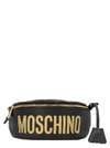 Moschino Couture Leather Belt Bag With Logo In Black