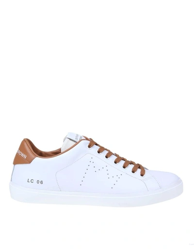 Leather Crown Mens White Leather Sneakers