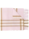 Burberry Mu Giant Scarf With Alabaster Tartan Pattern In Pink