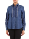 BARBA BARBA WOMEN'S BLUE COTTON SHIRT,19500039BLUE 42