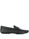 PRADA PRADA MEN'S BLACK LEATHER LOAFERS,2DD158FU00I053F0002 8.5