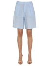 JOVONNA LONDON JOVONNA LONDON WOMEN'S LIGHT BLUE LINEN SHORTS,LUANNABLUE L