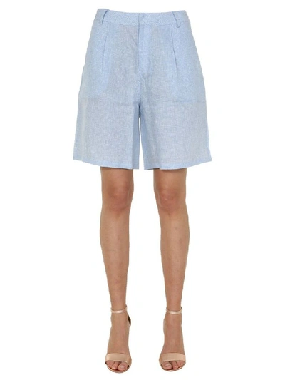 Jovonna London Womens Light Blue Linen Shorts